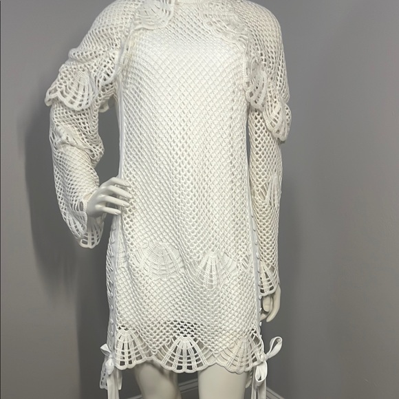 Self-Portrait Dresses & Skirts - SELF-PORTRAIT Crochet Mini Dress Elegant White Crochet New with Tags $250 OBO.